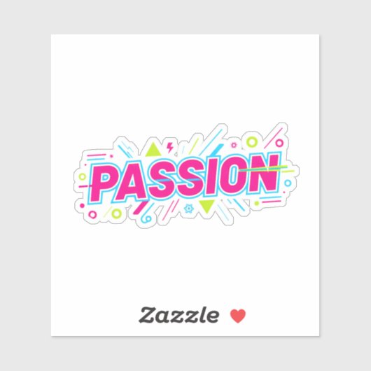 Vibrant Passion Typography - Retro 90s Pop Art Aes Sticker (Vel)