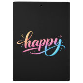 Vibrant Pastel Gradient HAPPY Typography - Modern  Klembord (Achterkant)