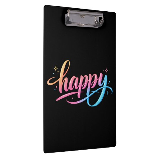 Vibrant Pastel Gradient HAPPY Typography - Modern  Klembord (Rechts)
