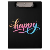 Vibrant Pastel Gradient HAPPY Typography - Modern  Klembord (Voorkant)
