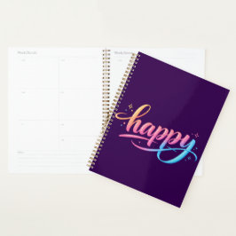 Vibrant Pastel Gradient HAPPY Typography - Modern Planner