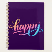 Vibrant Pastel Gradient HAPPY Typography - Modern  Planner (Voorkant)