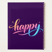 Vibrant Pastel Gradient HAPPY Typography - Modern  Planner (Achterkant)