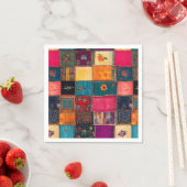 Vibrant Patchwork Quilt with Classic Florals Servet (Insitu)