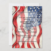 Vibrant Patriottisch Amerikaanse vlag verjaardagsf Kaart (Voorkant)