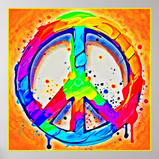 Vibrant Peace Logo: kleurrijk kunstwerk Poster (Voorkant)