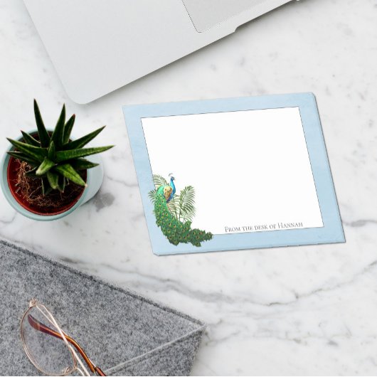 Vibrant Peacock | Blauwe Aangepaste notities Post-it® Notes