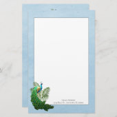 Vibrant Peacock | Blauwe bakkerij Briefpapier (Voorkant / Achterkant)