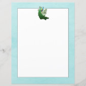 Vibrant Peacock | Blauwgroen papierblad (Achterkant)