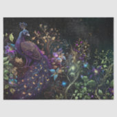 Vibrant Peacock en Floral-ontkoppeling Tissuepapier (Voorkant)