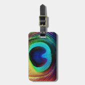 Vibrant Peacock Feather Bagagelabel (Voorkant verticaal)