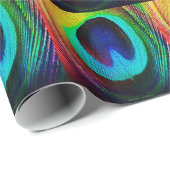 Vibrant Peacock Feather Cadeaupapier (Rol Hoek)