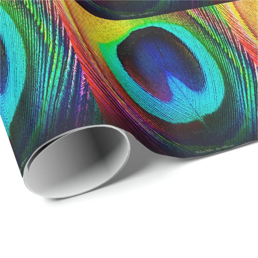 Vibrant Peacock Feather Cadeaupapier (Rol Hoek)