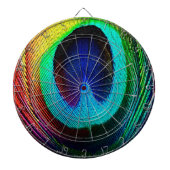 Vibrant Peacock Feather Dartbord (Voorkant)