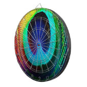 Vibrant Peacock Feather Dartbord (Voorkant Rechts)