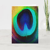 Vibrant Peacock Feather Kaart (Voorkant)
