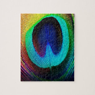 Vibrant Peacock Feather Legpuzzel