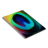 Vibrant Peacock Feather Notitieboek (Rechterzijde)