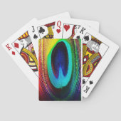 Vibrant Peacock Feather Pokerkaarten (Achterkant)