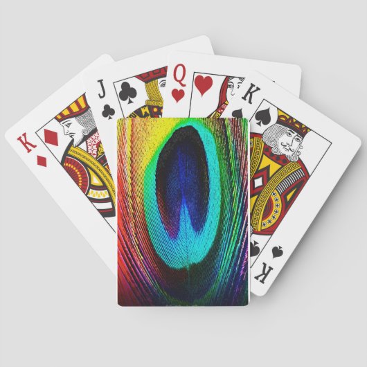 Vibrant Peacock Feather Pokerkaarten (Achterkant)