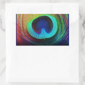 Vibrant Peacock Feather Rechthoekige Sticker (Tas)