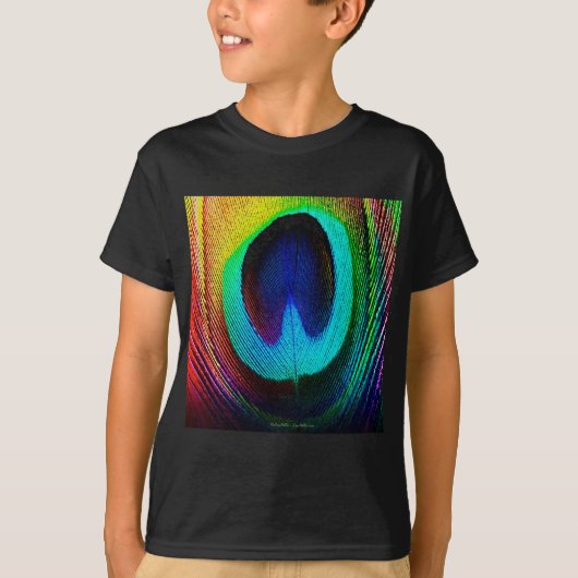 Vibrant Peacock Feather T-shirt (Voorkant)