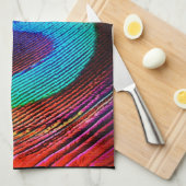 Vibrant Peacock Feather Theedoek (Quarter Fold)