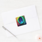 Vibrant Peacock Feather Vierkante Sticker (Envelop)