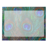 Vibrant Peacock Feathers Etching Style Decor Notitieblok (Voorkant)