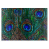 Vibrant Peacock Feathers Etching Style Decor Snijplank (Voorkant)