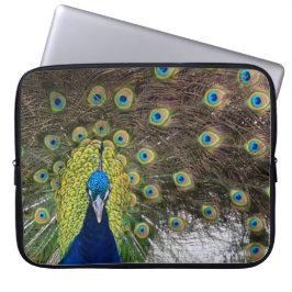 Vibrant Peacock Feathers Laptop Sleeve