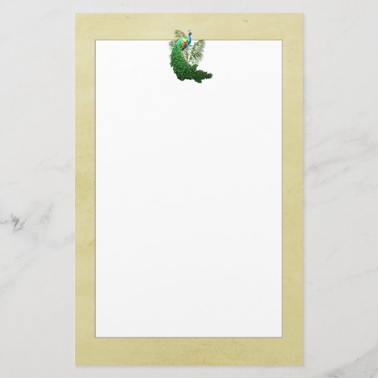 Vibrant Peacock | Gele bakkerij Briefpapier (Achterkant)