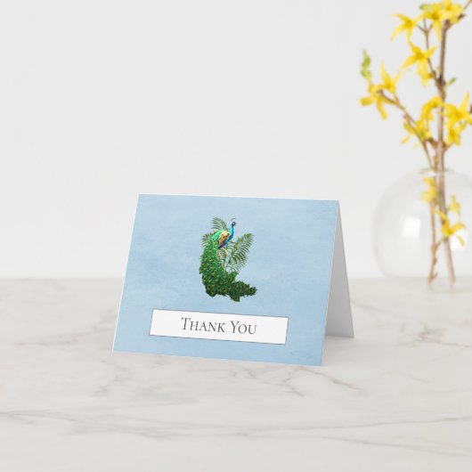 Vibrant Peacock Hartelijk dank | Blauwe Kaart (Gele Bloem)