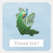 Vibrant Peacock Hartelijk dank | Blauwe Sticker (Voorkant)