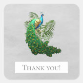 Vibrant Peacock Hartelijk dank | Grijze Sticker (Voorkant)