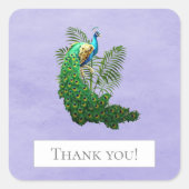 Vibrant Peacock Hartelijk dank | Sticker van laven (Voorkant)