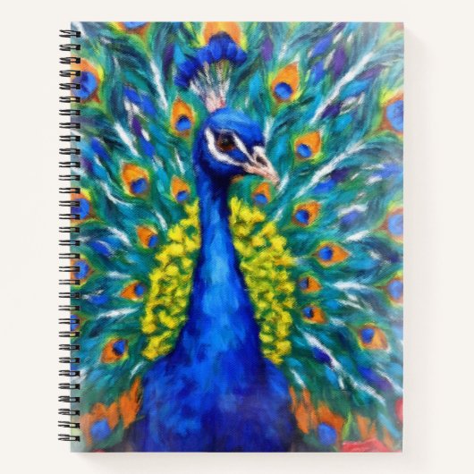 Vibrant Peacock Notitieboek (Voorkant)
