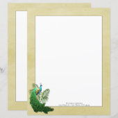 Vibrant Peacock | Papier voor geel papier (Voorkant / Achterkant)