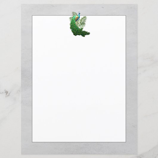 Vibrant Peacock | Papier voor grijs papier (Achterkant)