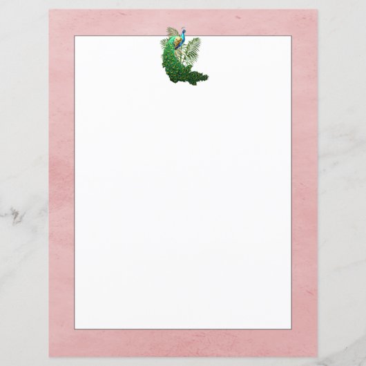 Vibrant Peacock | Roze papieren blad (Achterkant)