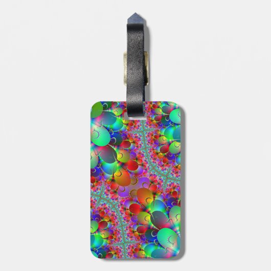 Vibrant Peacococks Bagagelabel (Achterkant verticaal)