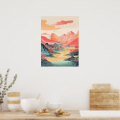 Vibrant Peaks: een berglandschap meesterwerk Poster (Keuken)