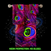 Vibrant personaliseert Peacock paarse veren Bad Handdoek