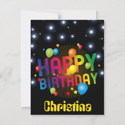 Vibrant Personalized Birthday Kaart (Voorkant)