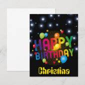 Vibrant Personalized Birthday Kaart (Voorkant / Achterkant)