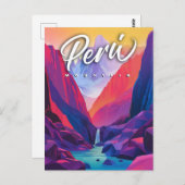 Vibrant Peru Mountain: een hedendaagse reis Briefkaart (Voorkant / Achterkant)