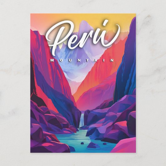 Vibrant Peru Mountain: een hedendaagse reis Briefkaart (Voorkant)