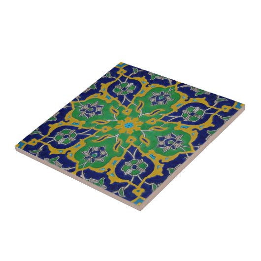 Vibrant Perzisch Antiek Reproduction Ceramic TIle Tegeltje (Zijkant)