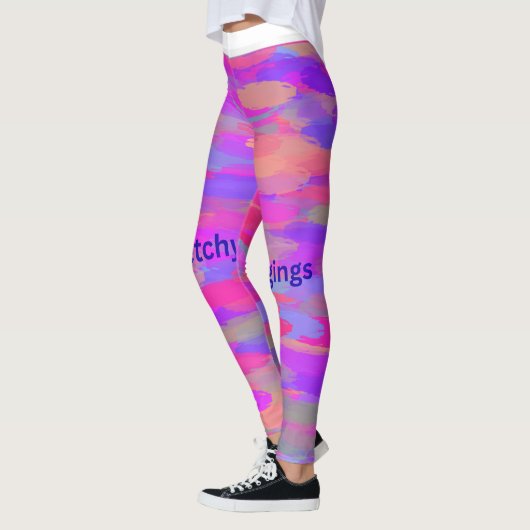 Vibrant Pink Abstract Camo Leggings (Links)