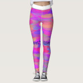 Vibrant Pink Abstract Camo Leggings (Voorkant)
